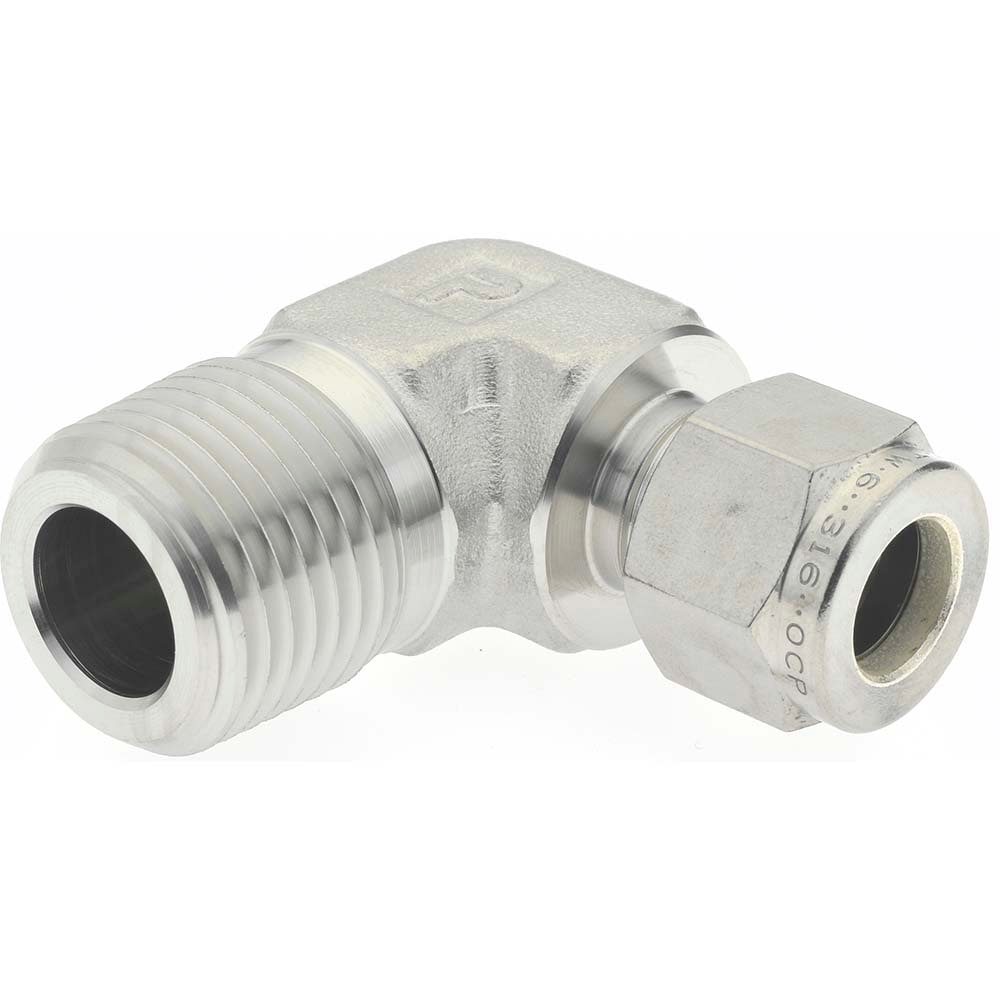Compression Tube Male Elbow: 1/2-14